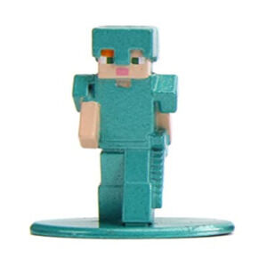 Metal MINECRAFT FIGURINE Alex In Diamond Armor Nano MetalFig Jada Cake Topper